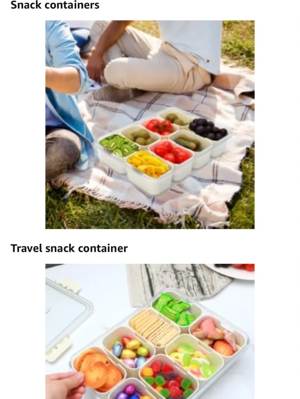 Viral Heart Handles Snackle Organizer Box | 8 Compartments | NEW
